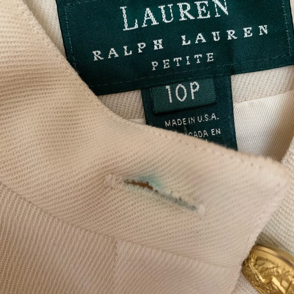 Ralph Lauren Cream Worsted Wool Gold Buttons Military Blazer - Picture 6 of 9